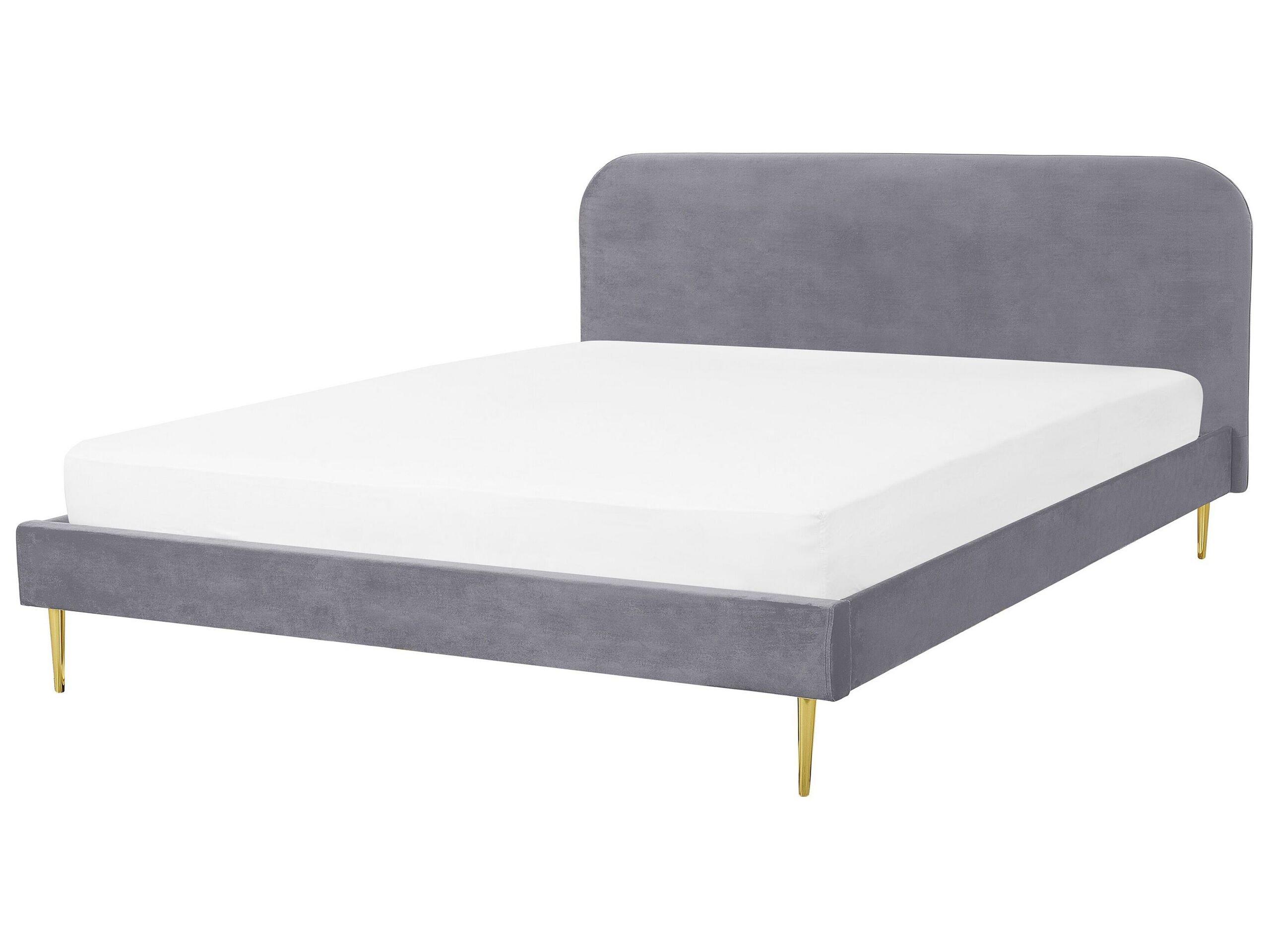 Beliani Letto con rete a doghe en Velluto Glamour FLAYAT  