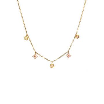 Collier Enfants Fleur Pendentif Avec Cristaux