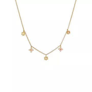 Collier Enfants Fleur Pendentif Avec Cristaux