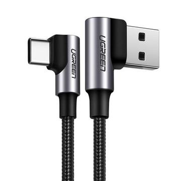 Câble USB-A vers USB-C coudé Ugreen 3A, 1 m - Gris