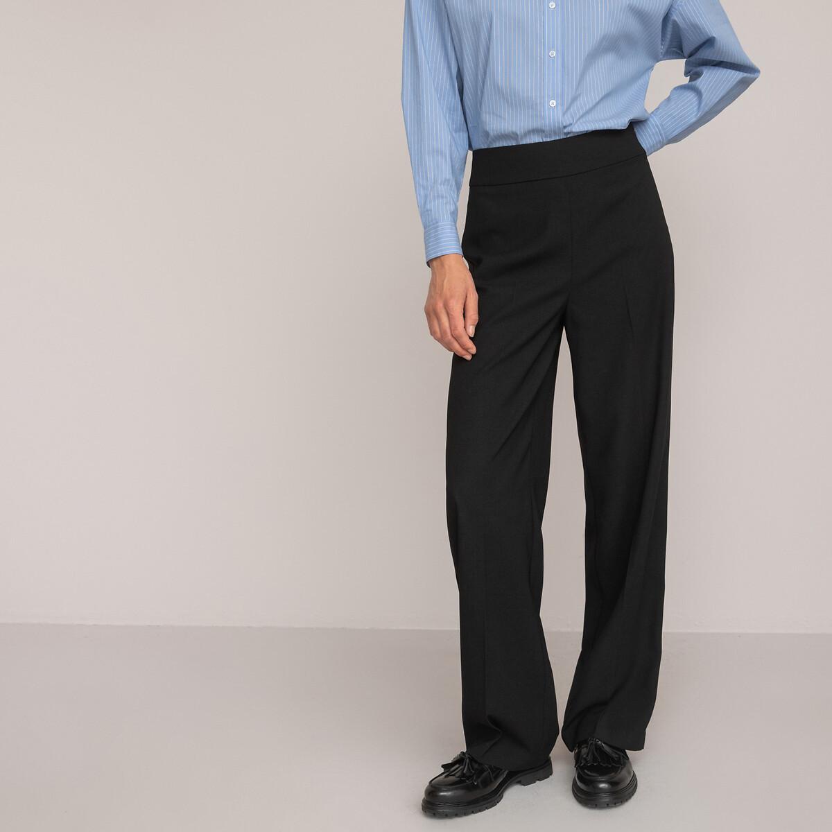 Image of Weite Crêpe-hose Mit Satinseite Damen Schwarz 46