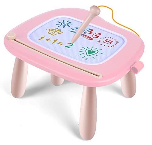 Image of Kinderspielzeug Ab 1 Jahr, Magnetische Maltafel Magic Board Bunte Zeichentafel Magnetische Tafel Unisex Pink