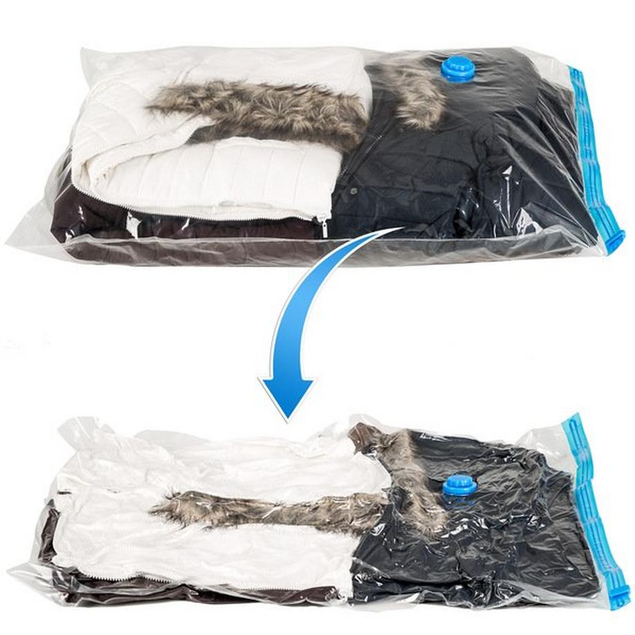 Tectake  Lot de 10 sacs sous vide - tailles différentes  en tailles S, M et L avec vannes d'entrée et de sortie 