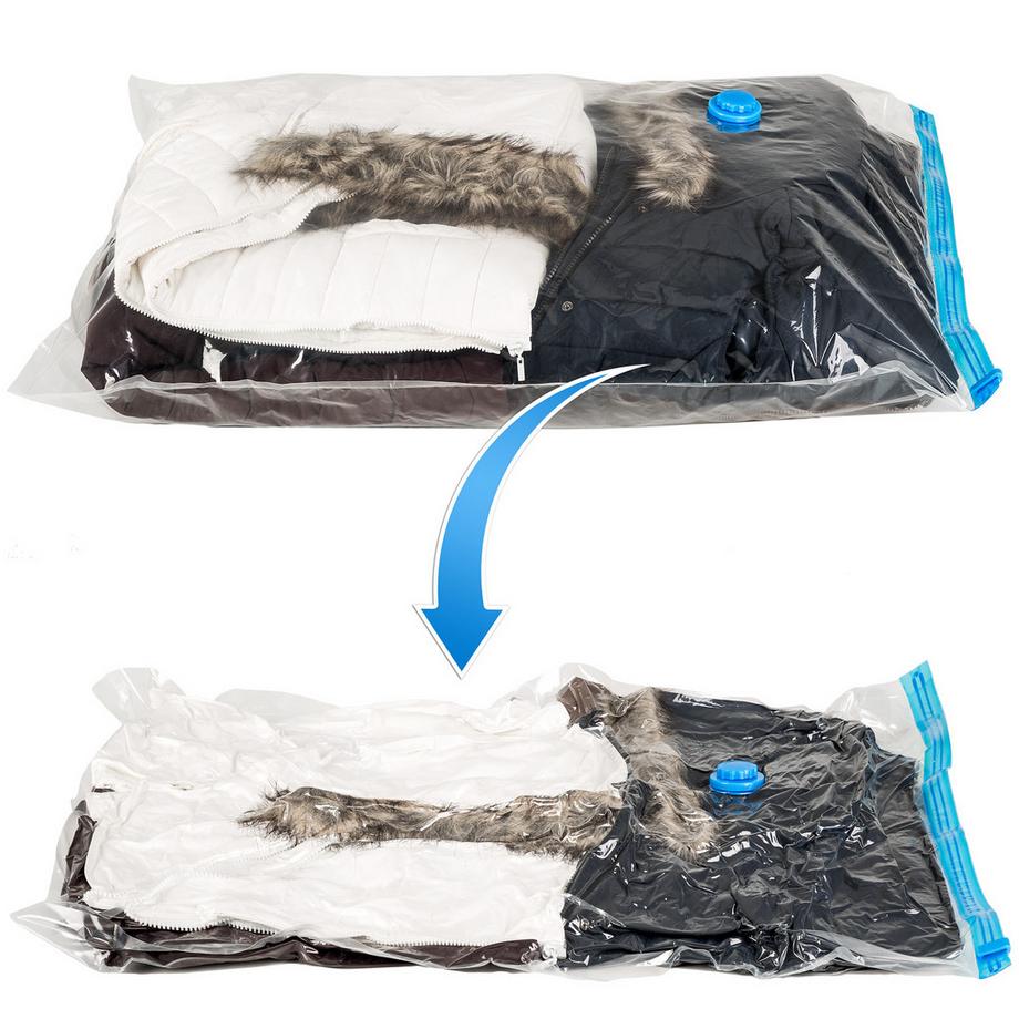 Tectake  Lot de 10 sacs sous vide - tailles différentes  en tailles S, M et L avec vannes d'entrée et de sortie 