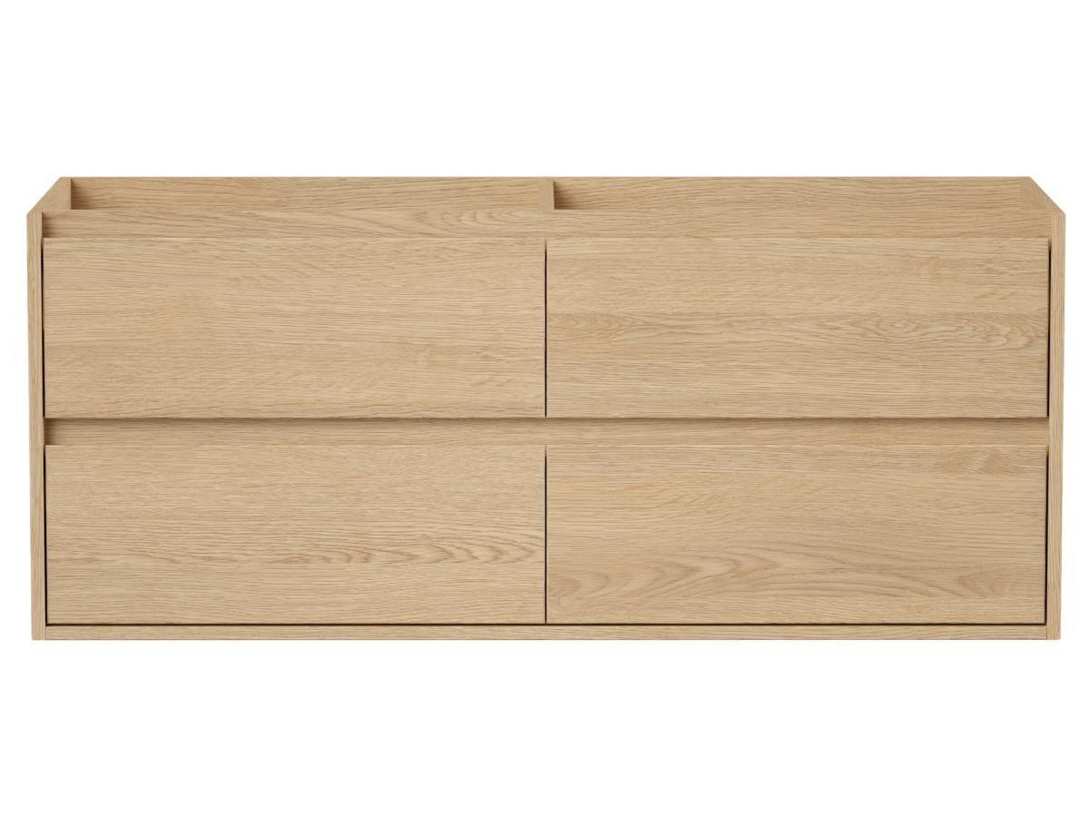 Vente-unique Waschbeckenunterschrank hängend - 120 cm - Eichenholzfurnier - MILIPAM  