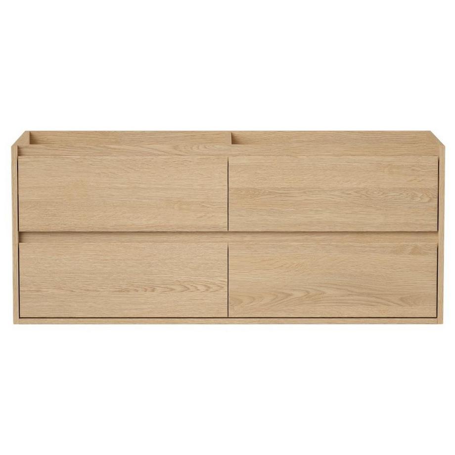 Vente-unique Mobile sotto lavabo sospeso 120 cm Placcatura rovere - MILIPAM  