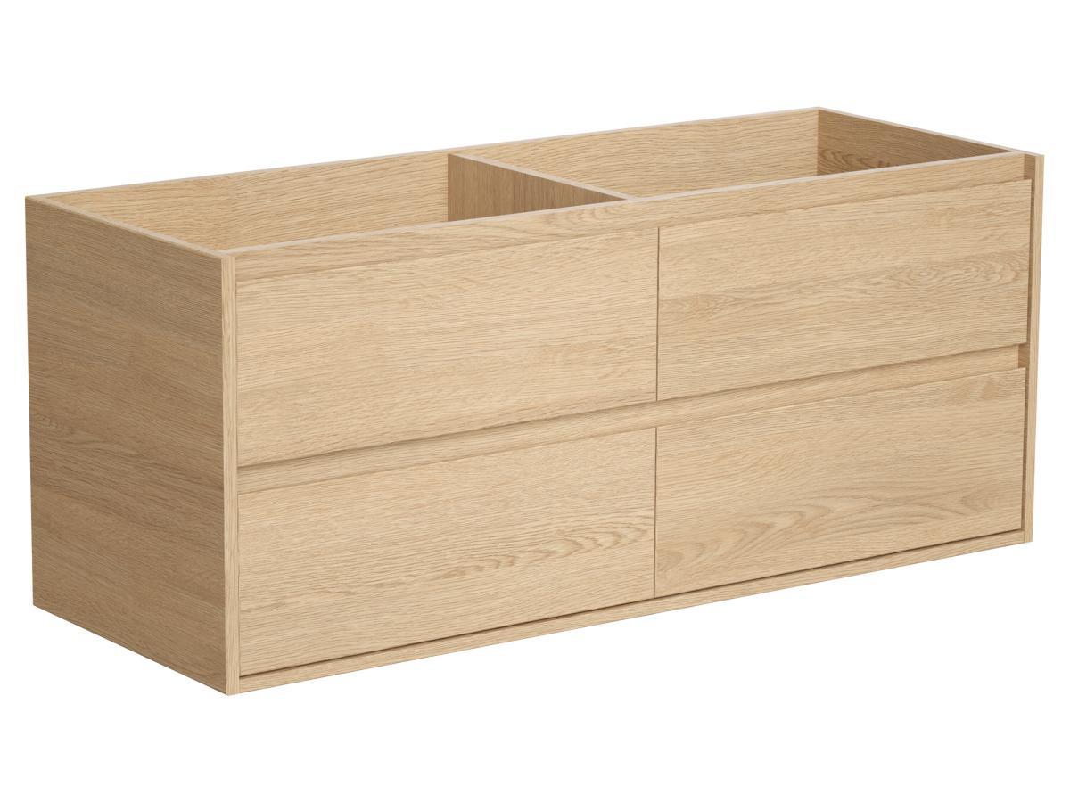 Vente-unique Waschbeckenunterschrank hängend - 120 cm - Eichenholzfurnier - MILIPAM  