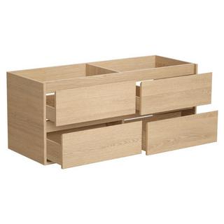 Vente-unique Waschbeckenunterschrank hängend - 120 cm - Eichenholzfurnier - MILIPAM  