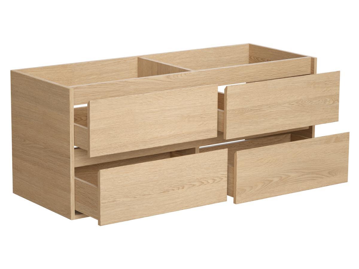 Vente-unique Waschbeckenunterschrank hängend - 120 cm - Eichenholzfurnier - MILIPAM  