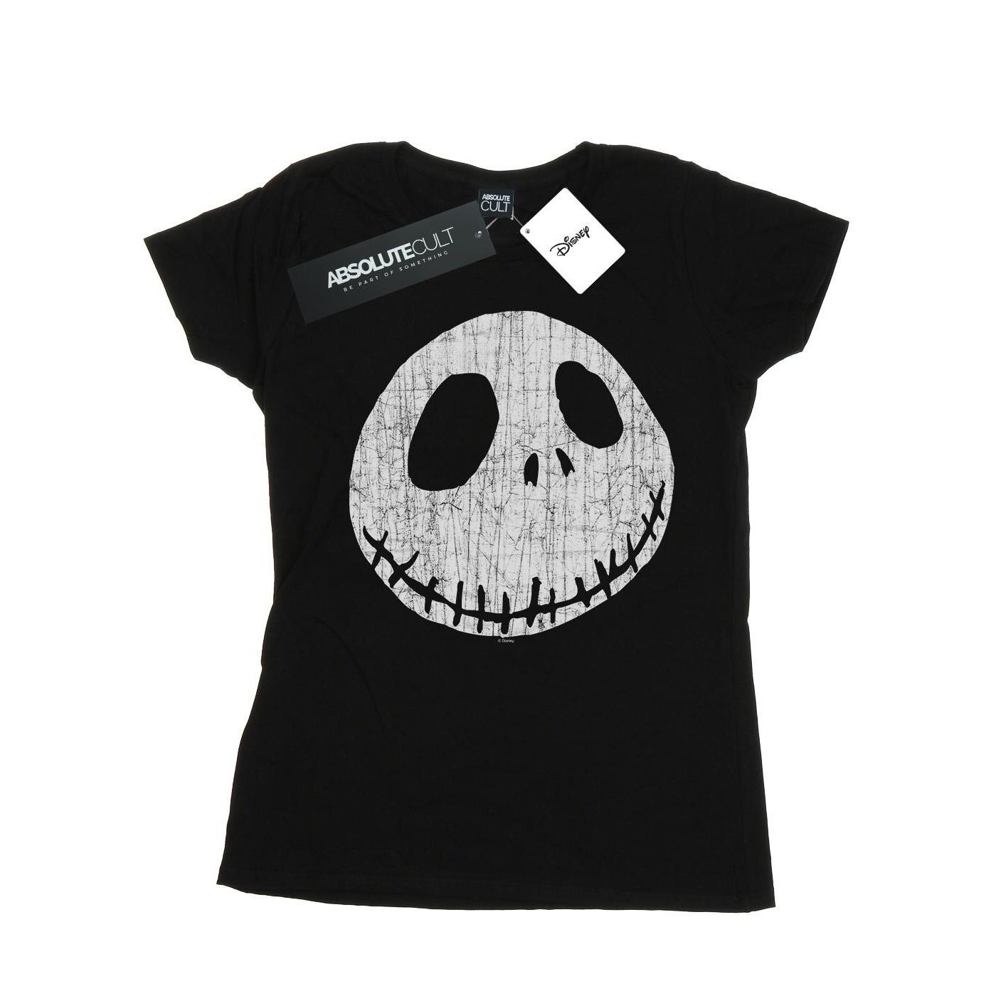 Image of Nightmare Before Christmas Jack Cracked Face Tshirt Damen Schwarz S