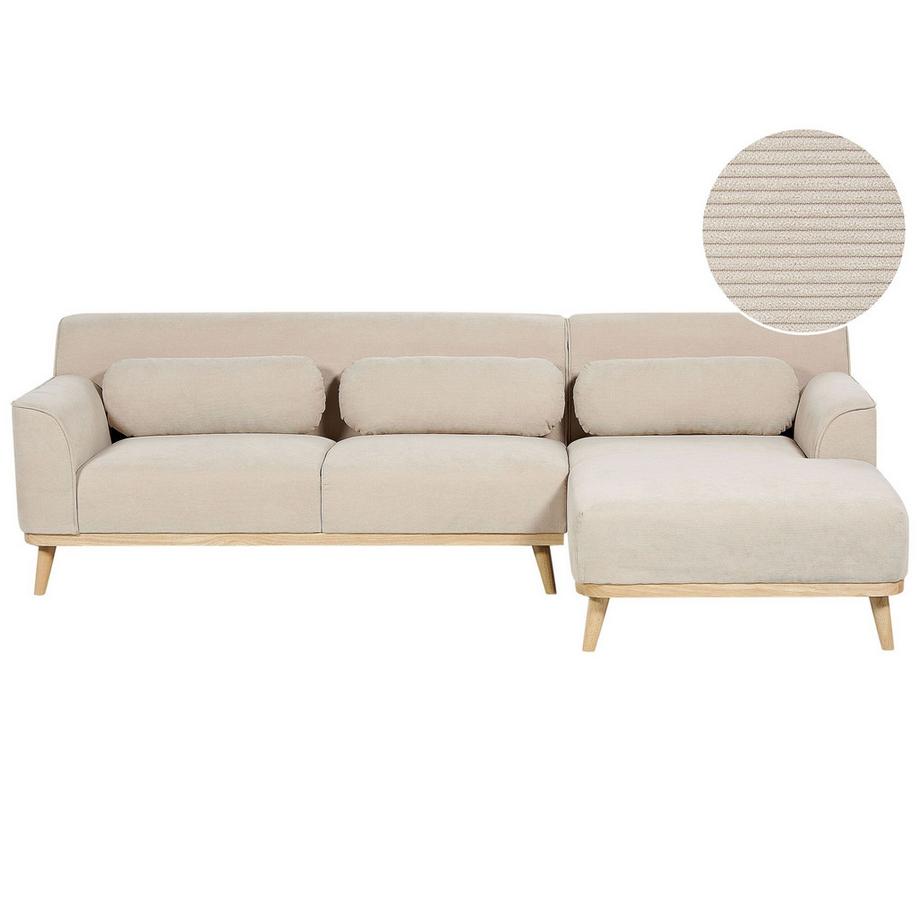 Beliani Ecksofa aus Cord  SIMOS  