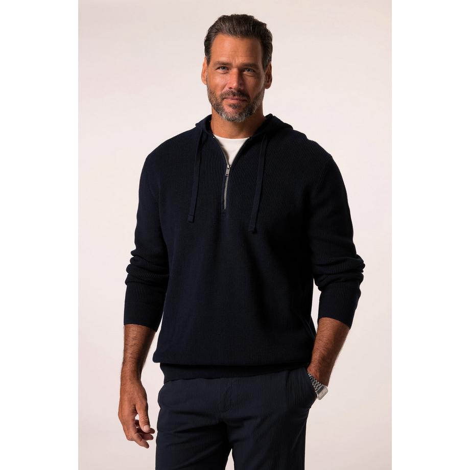 JP1880 Strickhoodie Rippstrick Zipper  