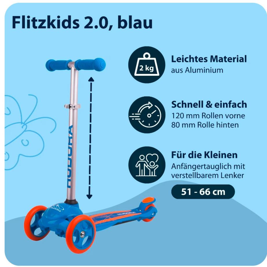 HUDORA  Scooter Flitzkids 2.0 Blau 