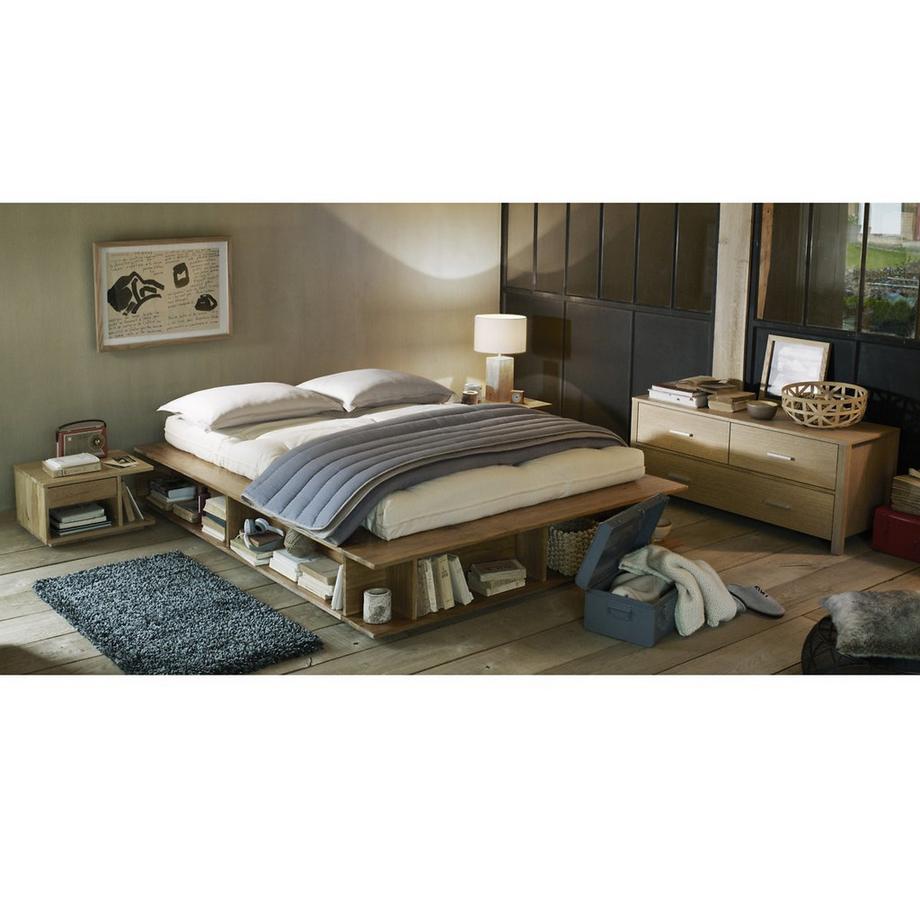 La Redoute Intérieurs Bett Presto mit Klapprost und Regalfächern  