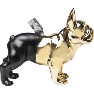 KARE Design Spardose Bulldog Gold-Schwarz  