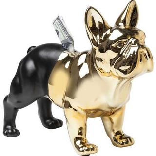 KARE Design Spardose Bulldog Gold-Schwarz  