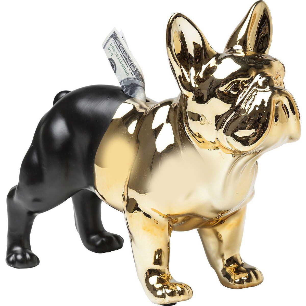 KARE Design Tirelire Bulldog or-noir  