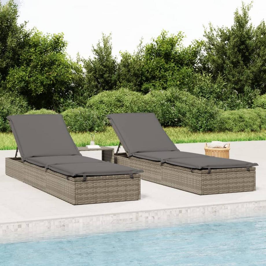 VidaXL Lit de bronzage rotin synthétique  