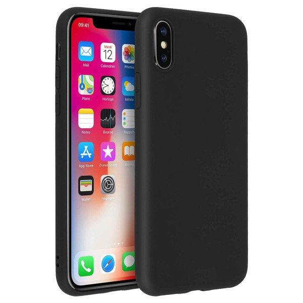 Avizar  Coque Soft Touch Noir iPhone X et XS 