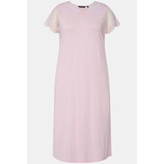 Ulla Popken Camicia da notte Pizzo Scollo a Girocollo Mezze Maniche  