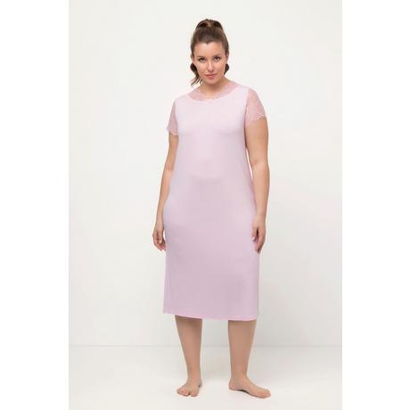 Ulla Popken Camicia da notte Pizzo Scollo a Girocollo Mezze Maniche  
