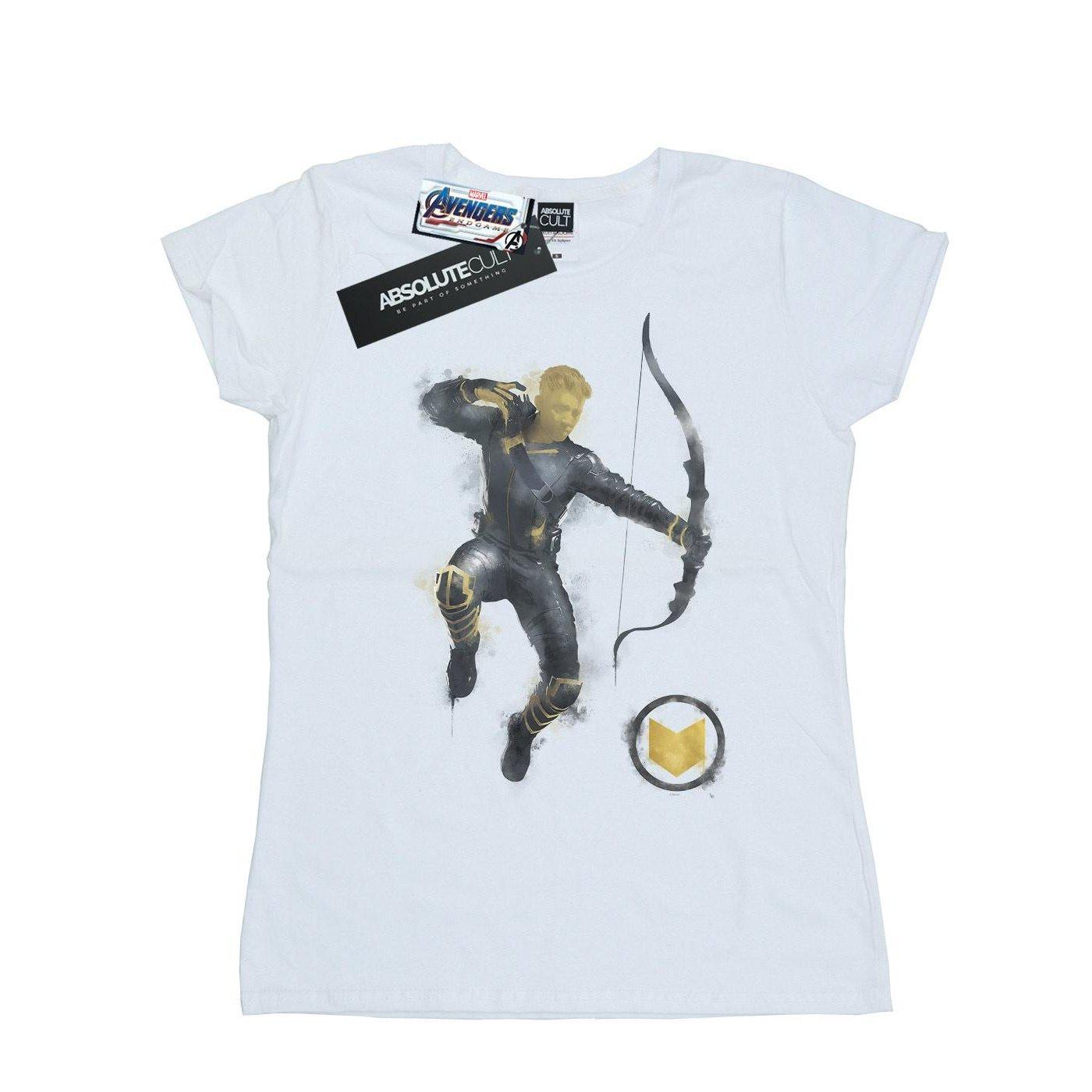Image of Avengers Endgame Painted Hawkeye Tshirt Damen Weiss XXL