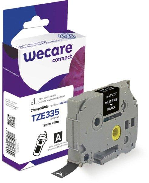 wecare  WECARE Band, laminiert weiss/schwarz TZe-335WE ersetzt Ptouch Tze-335 12mm 