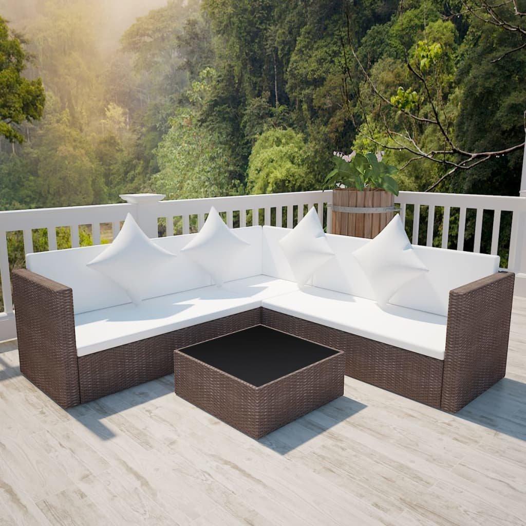 VidaXL Ensemble de mobilier de jardin rotin synthétique  