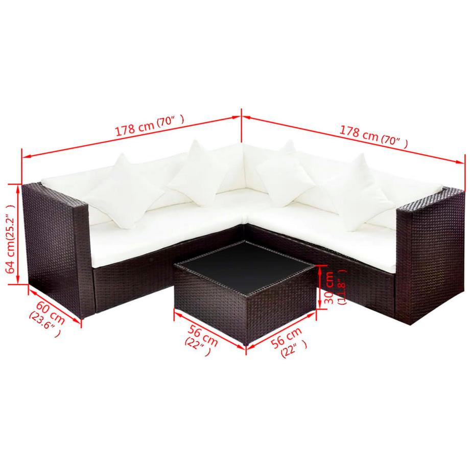 VidaXL Gartenmöbel-set poly-rattan  