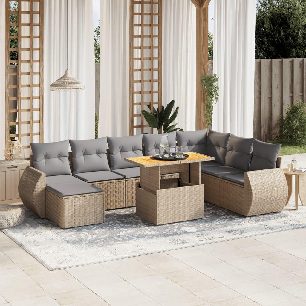 VidaXL set divano da giardino Polirattan  