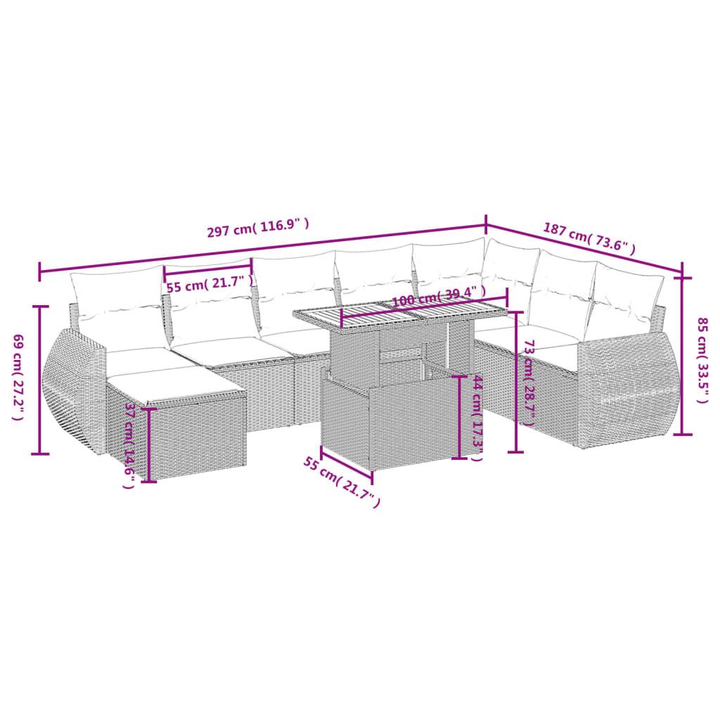 VidaXL set divano da giardino Polirattan  