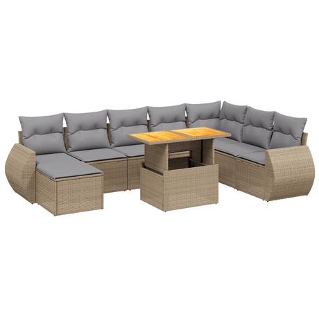 VidaXL set divano da giardino Polirattan  