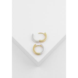 MUAU Schmuck  Creolen Bicolor Gelbgold-/Weissgold 750, 14mm 