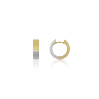 MUAU Schmuck  Creolen Bicolor Gelbgold-/Weissgold 750, 14mm 