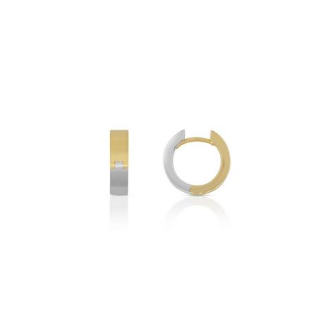 MUAU Schmuck  Creolen Bicolor Gelbgold-/Weissgold 750, 14mm 