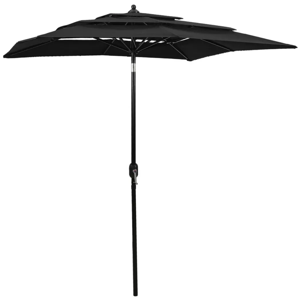 VidaXL - ombrellone, One Size, Nero