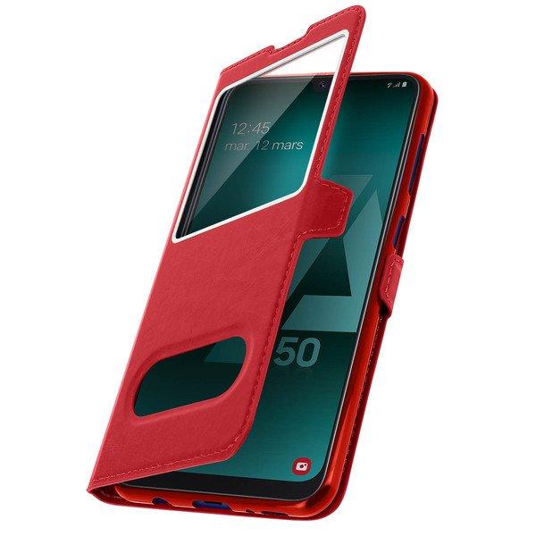 Avizar  Custodia 2 Finestre Galaxy A50 Rosso 