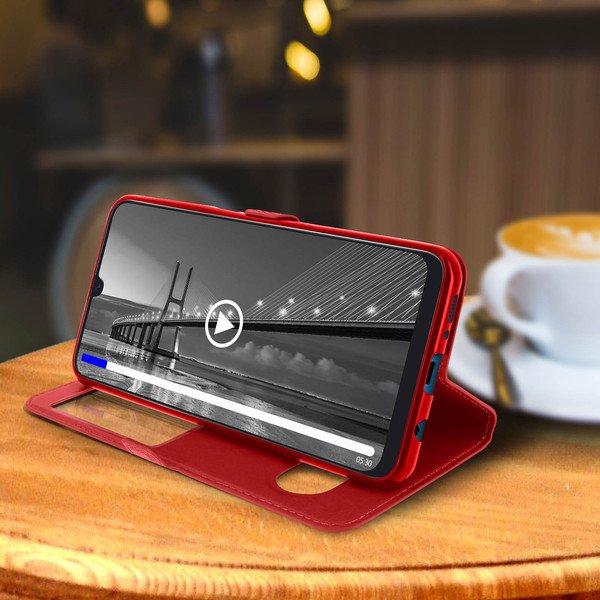 Avizar  Doppelfenster Cover Galaxy A50 Rot 