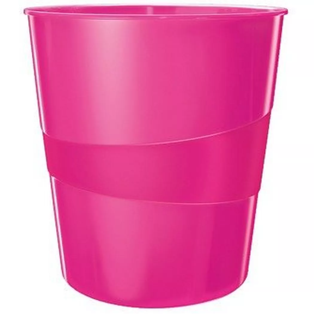 Leitz – Papierkorb WOW 15 Liter 52781023 pink, 16 L
