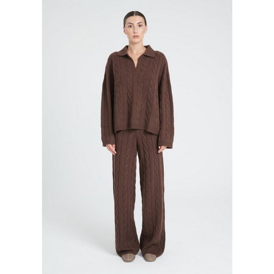 Studio Cashmere8 ZAYA 5 Polo Maglione Maglia Intrecciata 6 Fili  