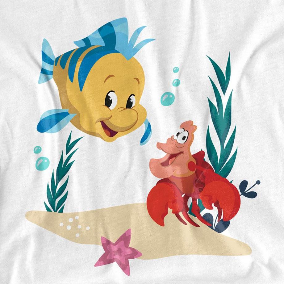 The Little Mermaid Tshirt Imprimé Flounder et Sebastian  