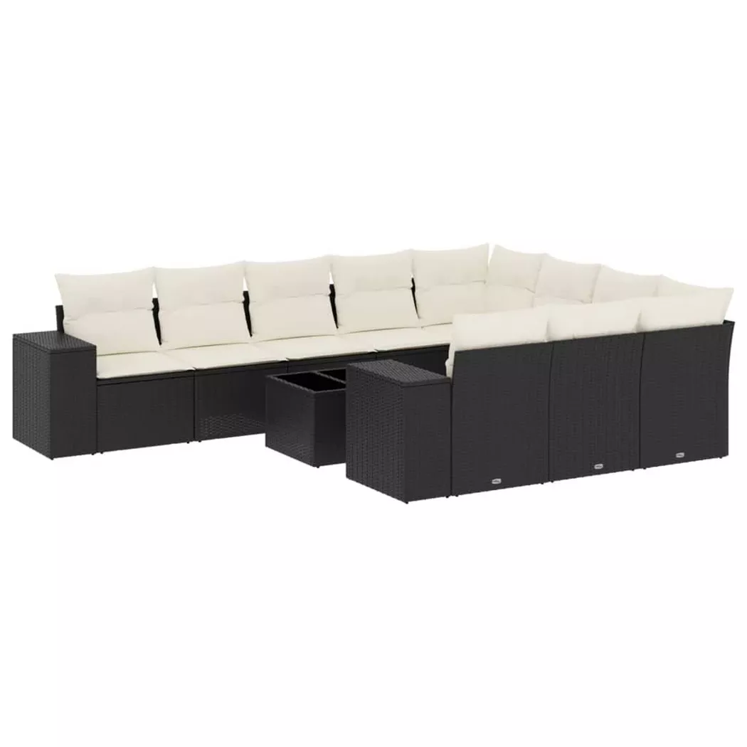 VidaXL - Garten sofagarnitur poly-rattan, One Size, Schwarz