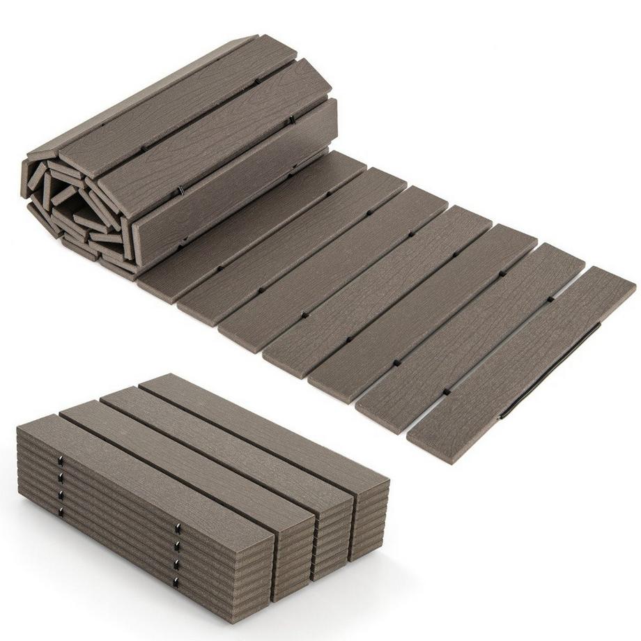 Northix  Rollweg aus HDPE I 242 cm I Breite 43 cm I Wetterfest I ausrollbarer Gartenweg für Hochzeit Garten Grau 