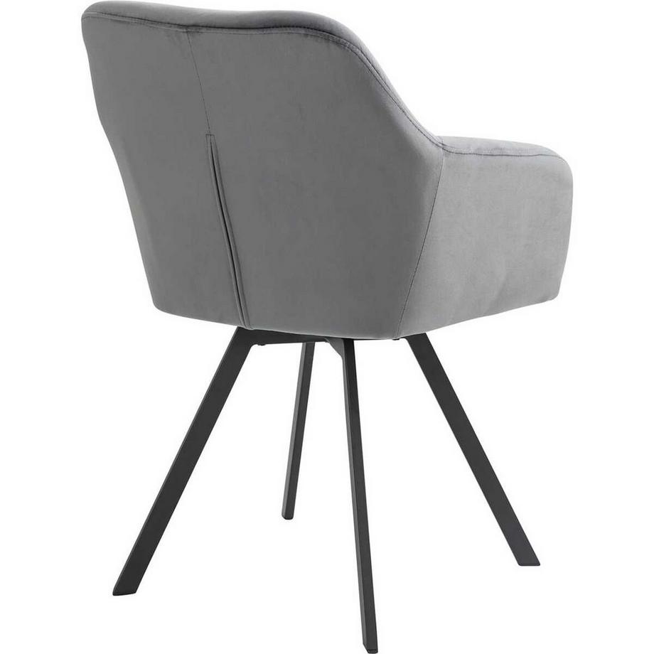 mutoni Fauteuil pivotant en velours gris  