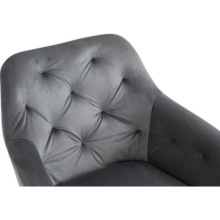 mutoni Fauteuil pivotant en velours gris  