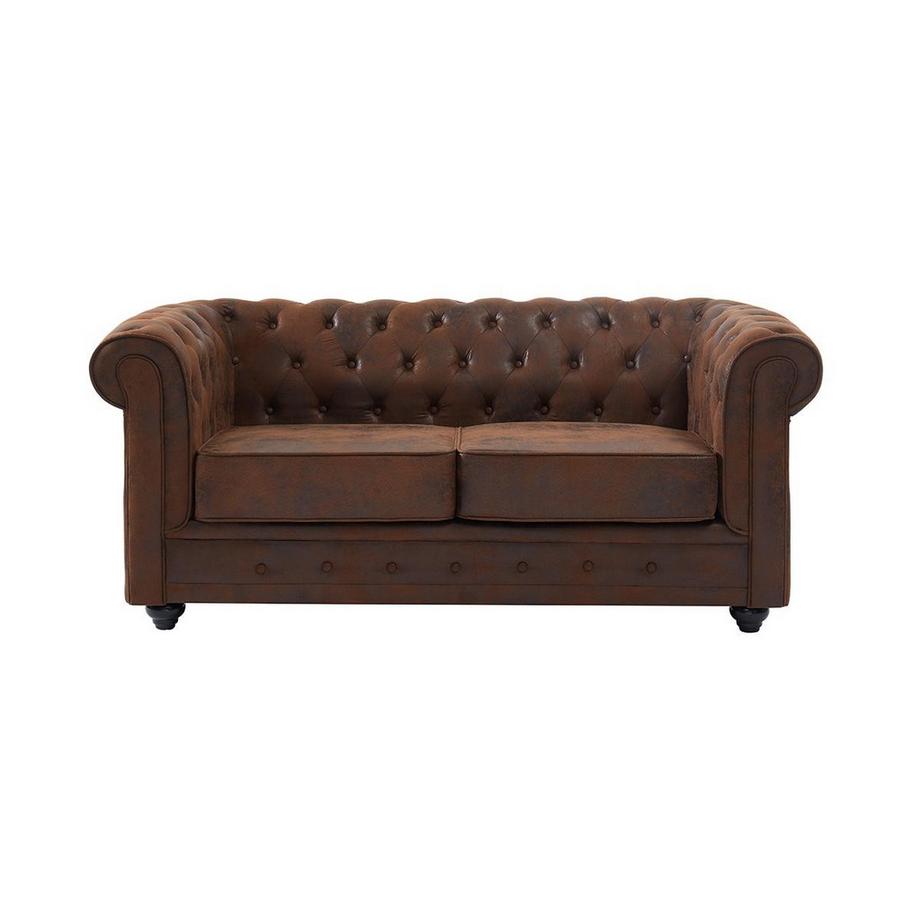 Vente-unique 2SitzerSofa CHESTERFIELD Microfaser VintageLook  