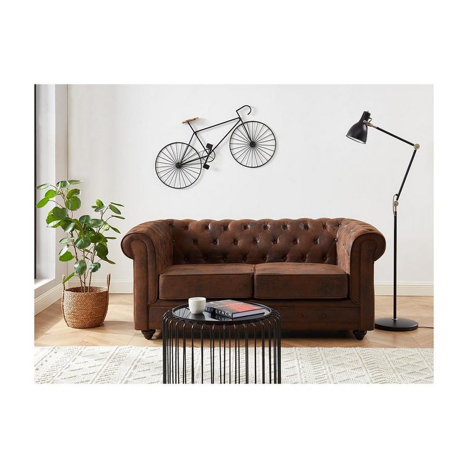 Vente-unique 2SitzerSofa CHESTERFIELD Microfaser VintageLook  