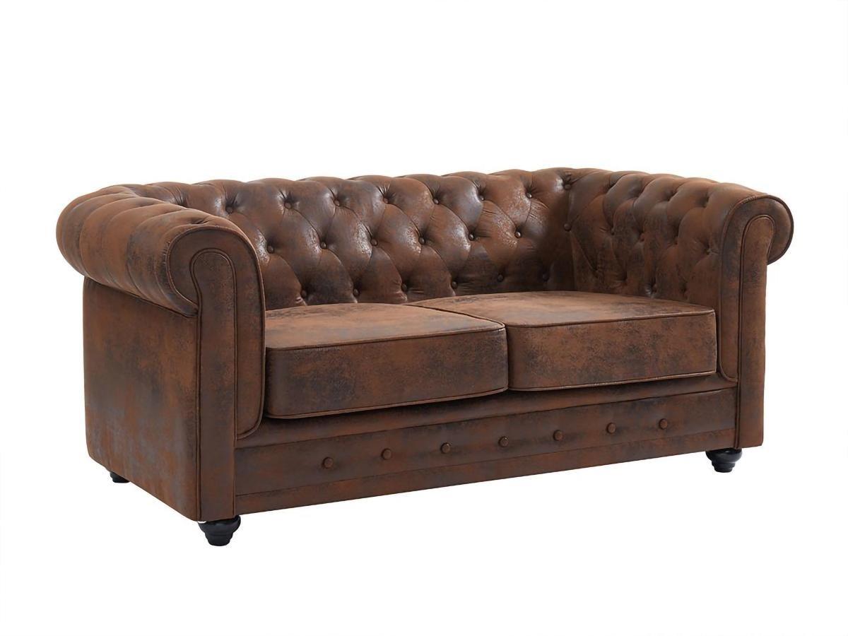 Image of 2SitzerSofa CHESTERFIELD Microfaser VintageLook 2SitzerSofa CHESTERFIELD Microfaser VintageLook