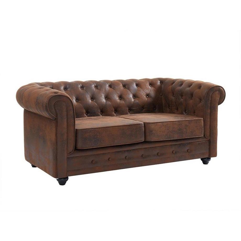 2SitzerSofa CHESTERFIELD Microfaser VintageLook