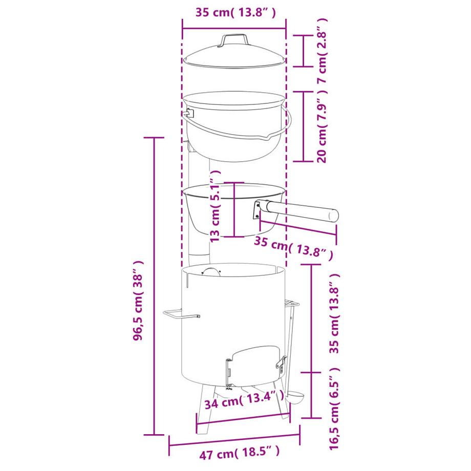 VidaXL  Gulaschkanone stahl 
